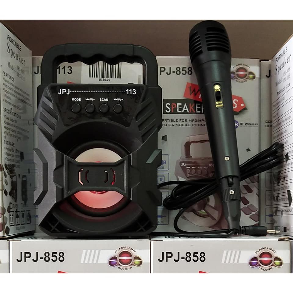 SPEAKER BUETOOTH  PORTABLE JPJ-113 BONUS MIC KARAOKE MURAH