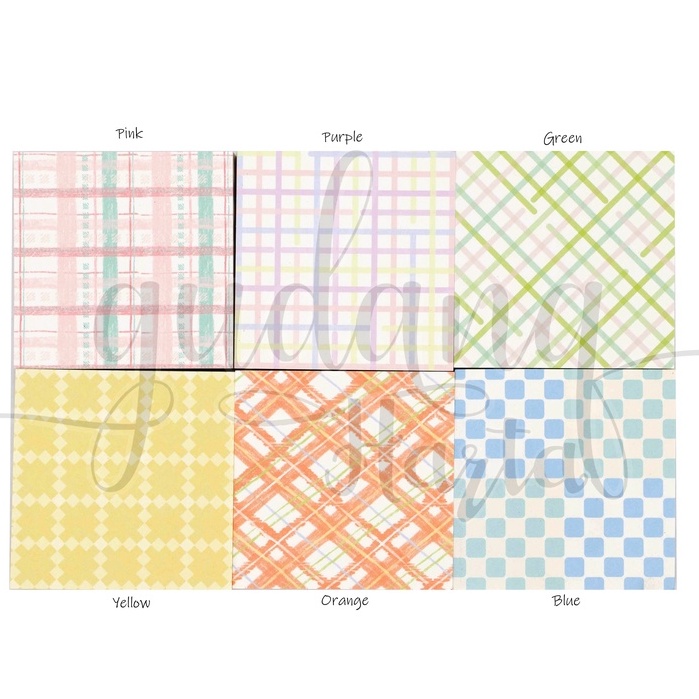 Memopad Pastel Pattern Memo Kotak Garis Simple DIY Scrapbook GH 301037