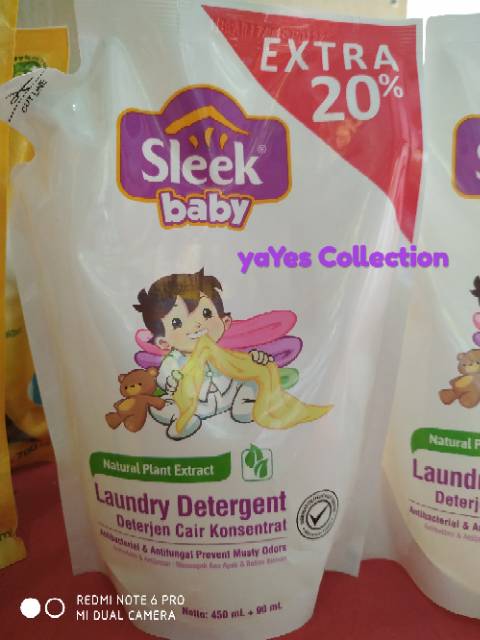 Sleek baby Laundry refill cair 450ml cuci baju Pakaian Khusus baby detergent deterjen refil loundry bayi