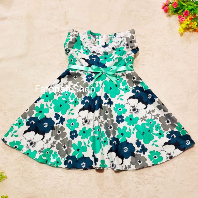 Dress anak 2 3 tahun perempuan baju anak cewek motif bunga melati