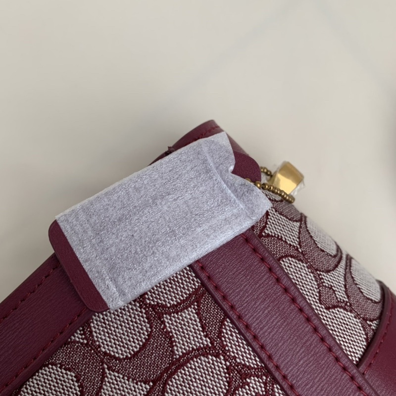 Coach Alie Shoulder Bag In Signature Maroon Jacquard (4615)