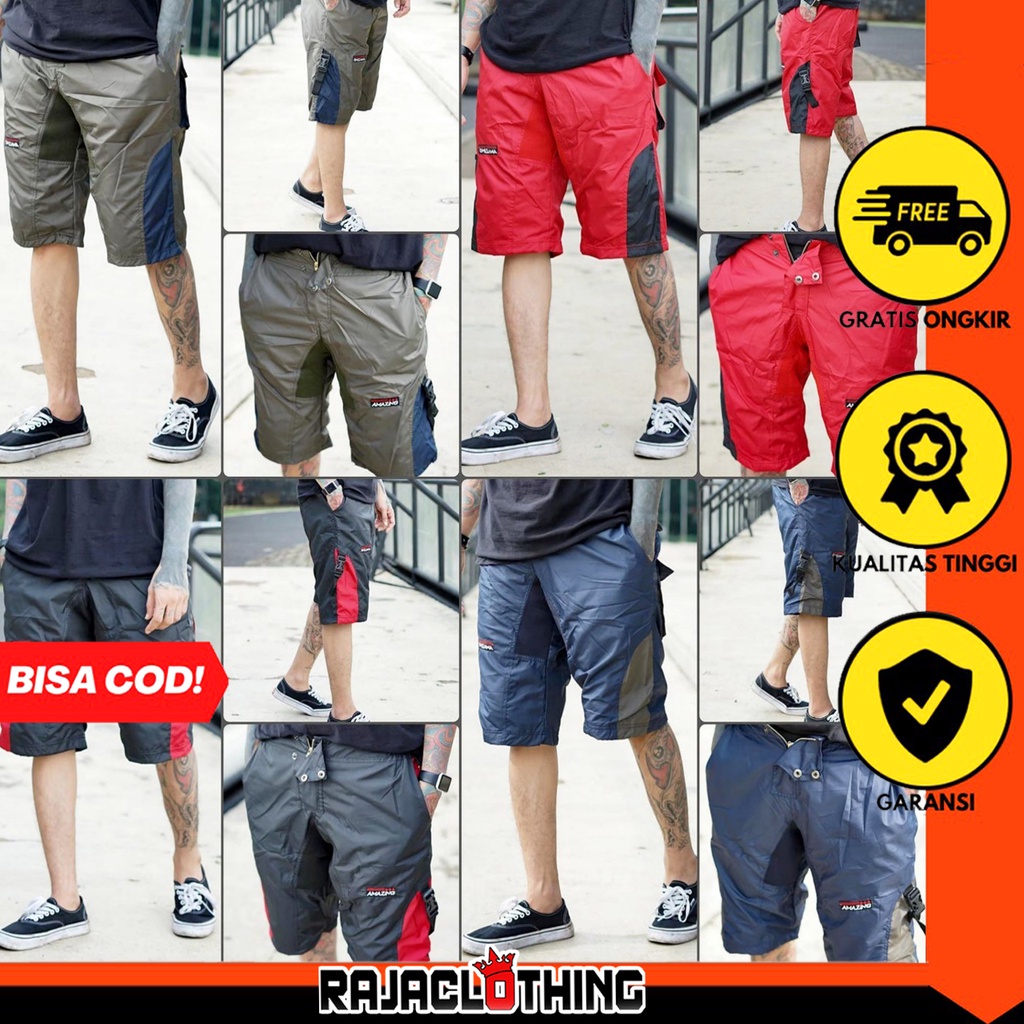 RCL - Celana Pendek Amazing 003 / Celana Cargo Waterproof / Celana Kargo Pendek Murah S.M.L.XL