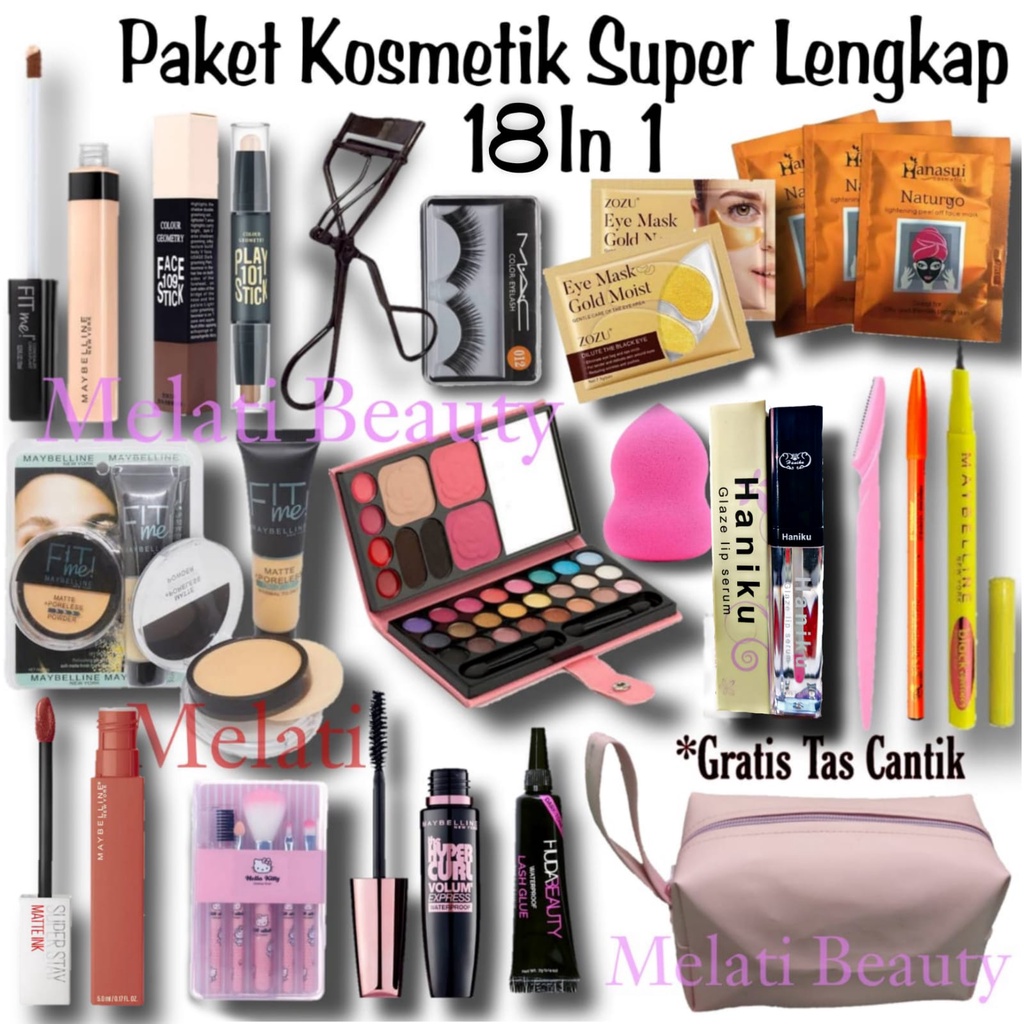 Paket Kosmetik Super Varian Lengkap  / Paket Kosmetik / Paket Kecantikan / Kosmetik / Kecantikan / Make Up Lengkap / Kuas Make Up / Kecantikan Wanita