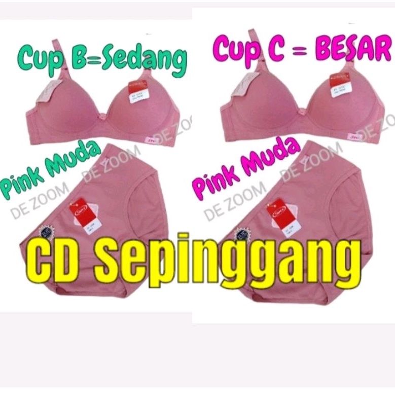 Bra Set Tanpa Kawat Sorex Busa sedang Cup B dan Cup C bahan Katun