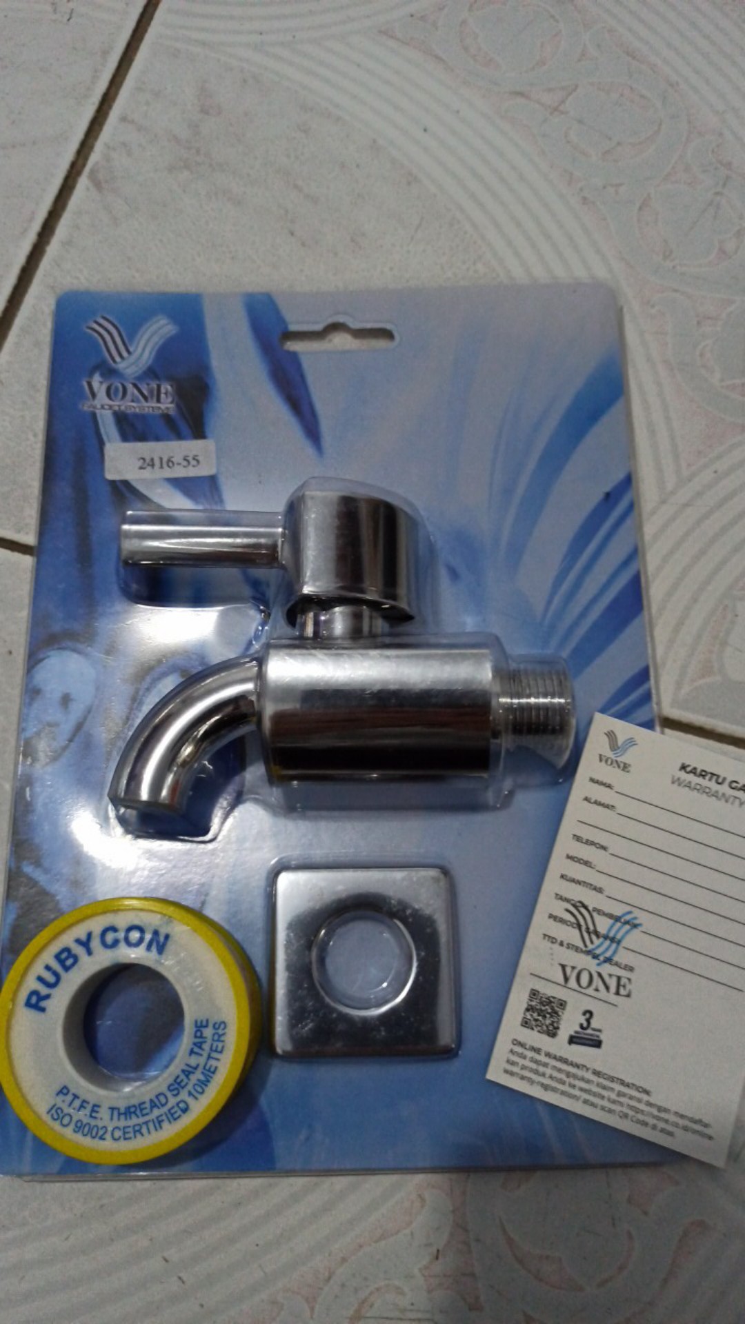 Vone 2416-55 Keran Kran Taman Air Single Wall Tembok Taman Chrome