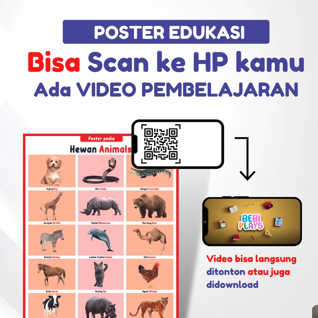 [C3] Poster Anak Edukasi Belajar Mainan Anak Perempuan Murah Mainan Edukasi Anak 1 2 3 Tahun