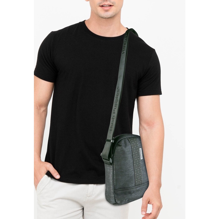 TAS SELEMPANG PRIA HUSH PUPPIES SLING BAG ORIGINAL HITAM BLACK HM163