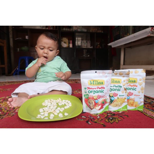 Milna Nature Puff Organic 15 G / Milna Puff 15 G Makanan Biskuit Cemilan Snack Bayi