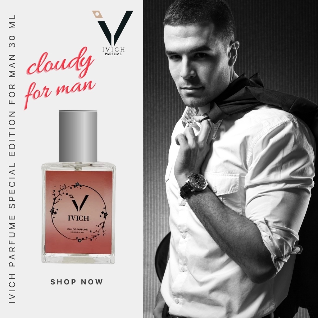 Special Edition Ivich Parfume Cloudy Series for Men 35ml - Parfum Pria - Eau De Parfume Tahan Lama
