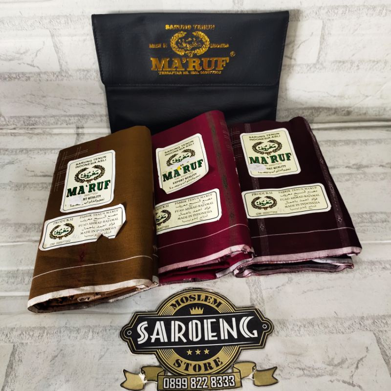 Sarung Tenun Ma'ruf Mercerized Mesres benang 100 Pancingan PCG