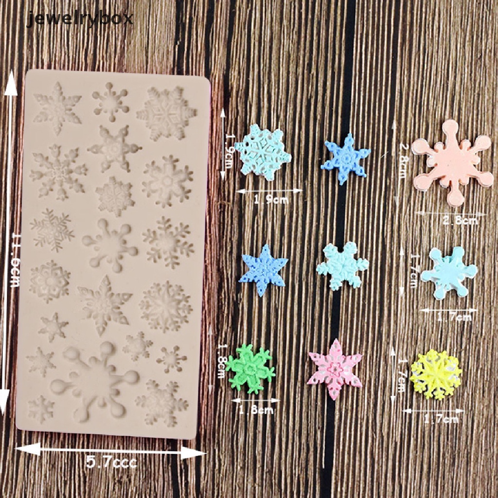 Cetakan Kue / Coklat Bahan Silikon Anti Lengket Motif Snowflake Natal