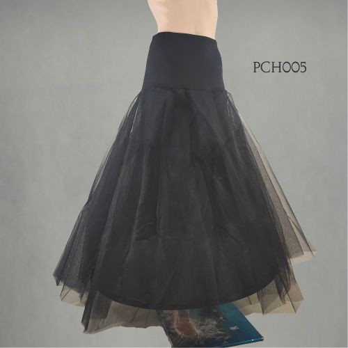 LENKA Pengembang Rok Dalaman Gaun Petticoat Dress Hitam 2 Layer 1 Ring PCH005