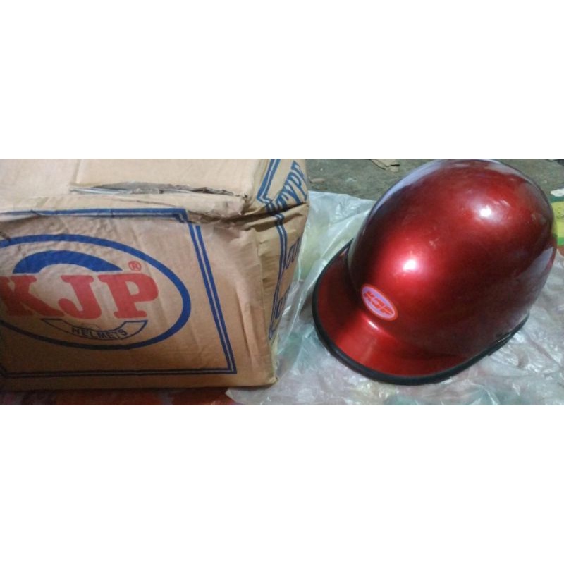 helm helmet klasik vintage retro jadul Old school model gayung ciduk merk Kjp Merah