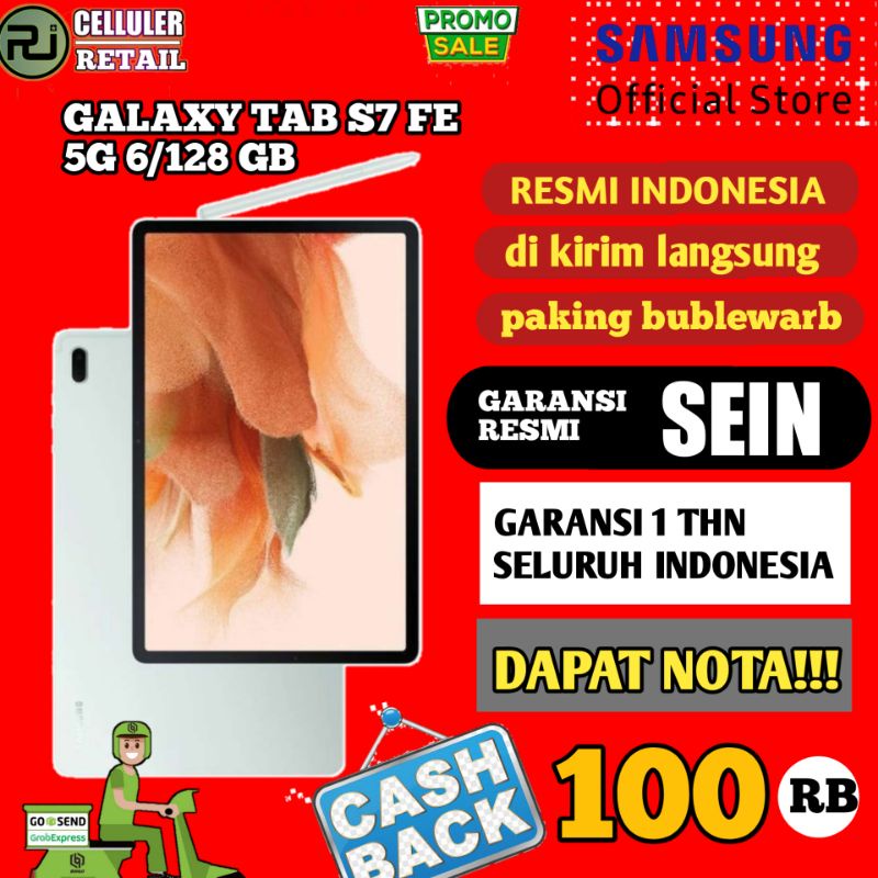 SAMSUNG GALAXY TAB S7 FE 5G RAM 6/128 GB ORIGINAL GARANSI RESMI SEIN  1 TAHUN-2