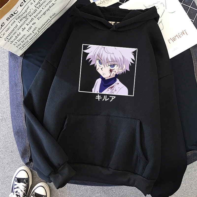 ANIME HOODIE UNISEX KILUA ON ACTION /// HOODIE UNISEX PREMIUM FLEECE TEBAL KEKINIAN TERBARU''