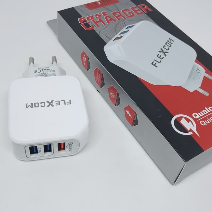Charger TC FLECO flexcom 3 output real fast charging QC 3.0