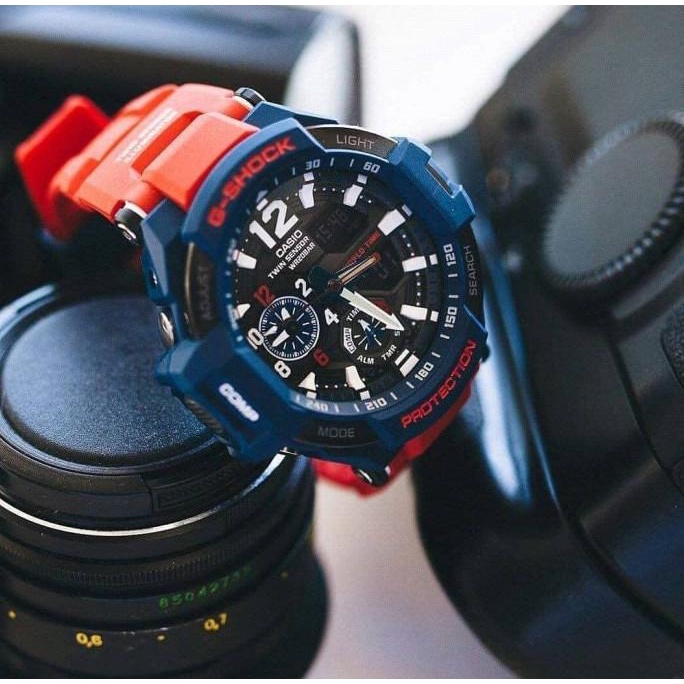 Jam Pria Casio G-Shock GA-1100-2ADR Gravity Master Red Blue Ori BM