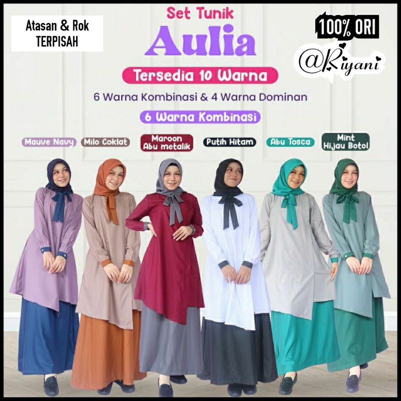 Set Tunik Aulia Riyani Setelan Kerja Wanita Baju Dinas Kerja Wanita Original brand Riyani