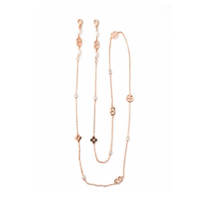 The Everything Monogram Long Chain Buttonscarves - Rose Gold