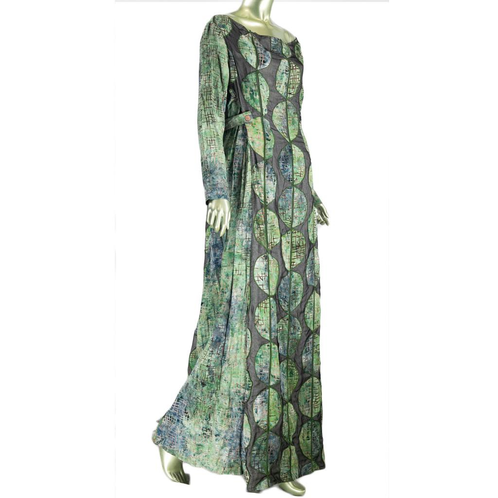 LONG DRESS BATIK PATCH MODEL SABRINA GAUN WANITA LENGAN PANJANG