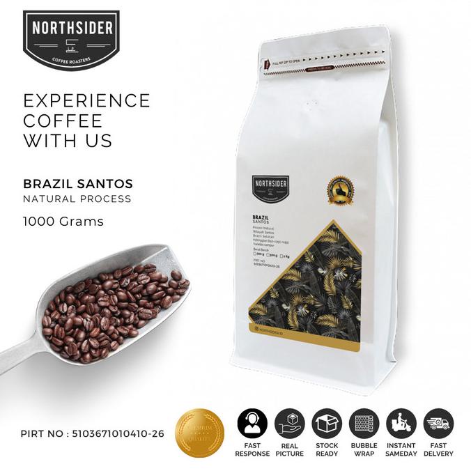 

:>:>:>:>] BIJI KOPI ARABIKA BRAZIL SANTOS NATURAL -1KG NORTHSIDER COFFEE