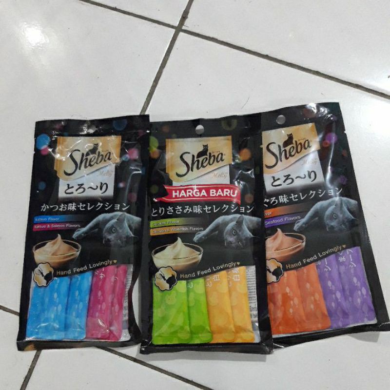 sheba melty liquid 1 bungkus isi 4 Snack Cemilan Kucing