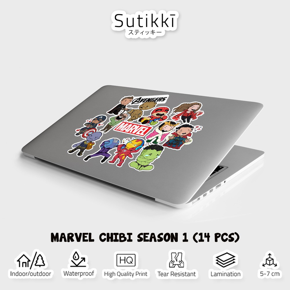 Sutikki | Sticker Pack Marvel Avangers Character Chibi Mini Hero Die Cut Vinyl Stiker Laptop Film