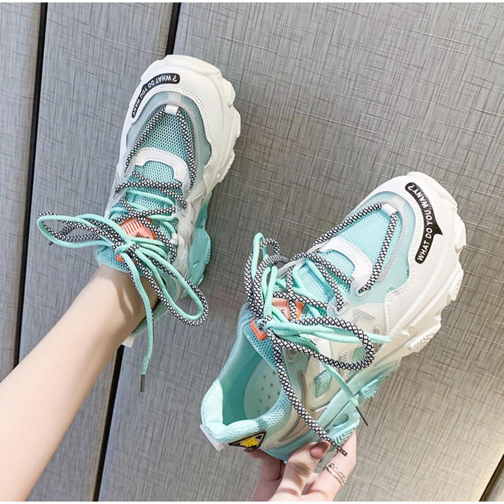 ( COD ) Sneakers Wanita olahraga Sepatu Import Sepatu cewek Sol pelangi