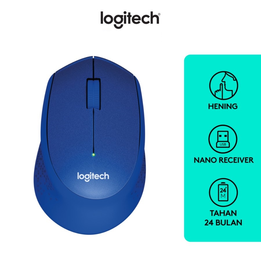 Logitech M331 Silent Mouse Wireless- Blue