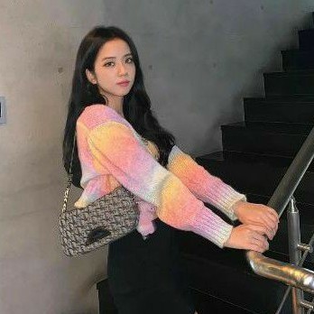 Blairs - Jisoo Cardigan warna warni rainbow jisoo blackpink lengan panjang crop untuk wanita cewek