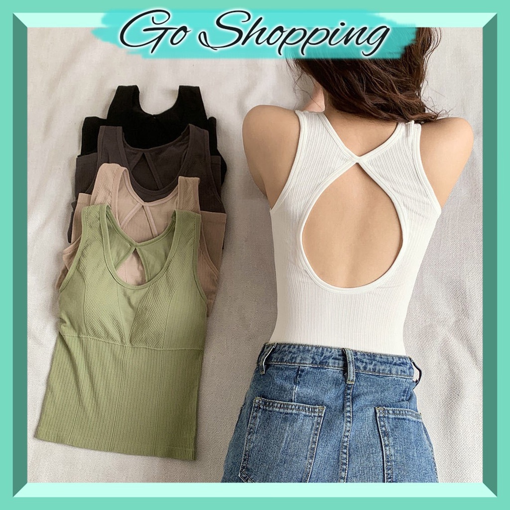 GO!BJ849 Tanktop Wanita Bra fashion wanita tanpa kawat sexy bh pakaian dalam wanita import cod