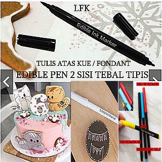 

EDIBLE PEN FOOD GRADE IMPORT BLACK WHITE RED BLUE PELANGI BIRU MERAH KUNING RAINBOW SET SPECIAL WHITE WAFER PAPER GOURMET WRITER IMPORT TINTA DIMAKAN HITAM SPIDOL DECORATING PEN BENTO ROTI KERING COKLAT BAKPAU ALAT DEKORASI KUE CAKE FONDANT CHEF BAKERY