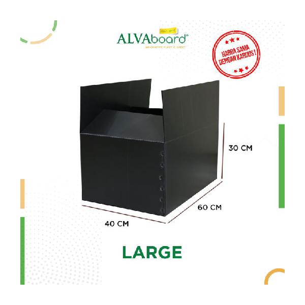 

KARDUS PLASTIK ALVAboard KOTAK PENGIRIMAN BOX PINDAHAN 60X40X30 CM - Hitam