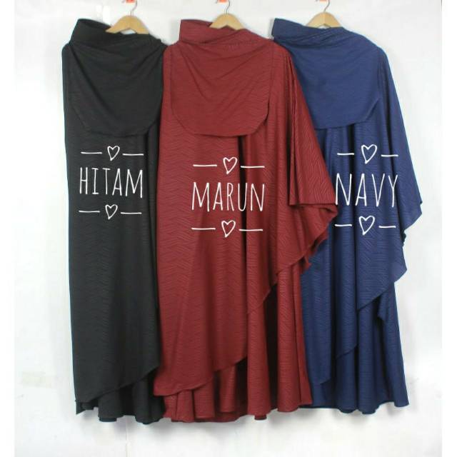 Gamis wolfis set cadar embos motif DAUN niqobis niqob purdah busana muslim baju wanita fashion