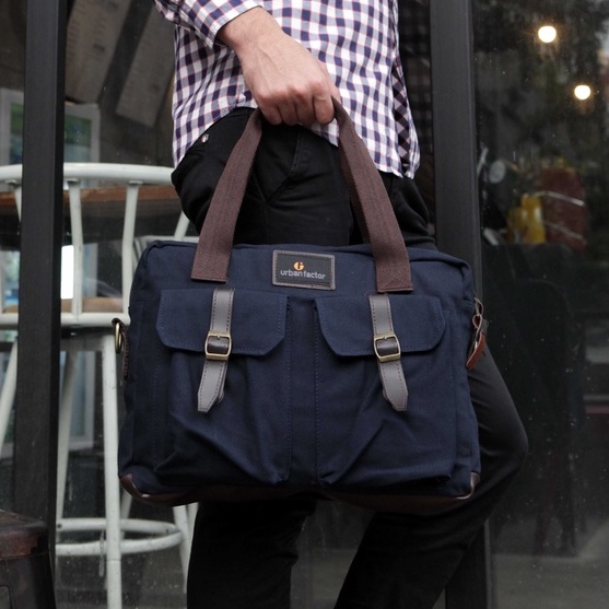 BUSY NAVY |ManNeedMe x URBAN| Tas Selempang Pria Tas Laptop Tas Jinjing ORIGINAL