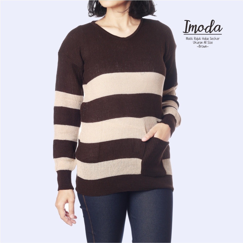 Imoda Brown / Sweater Rajut / Blouse Rajut / Rajut Murah