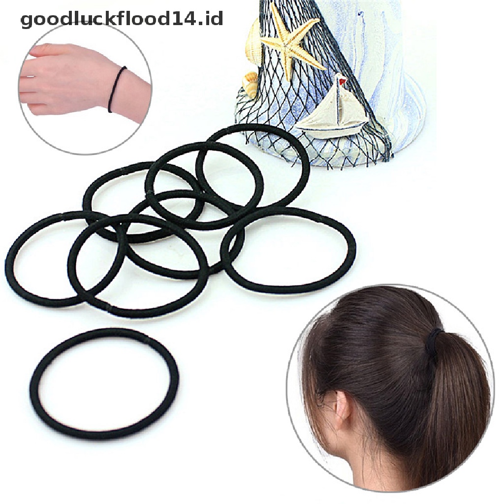 [OOID] 40 PcsBlack Elastic Rope Ring Hairband Women Girls Hair Band Tie Ponytail Holder ID