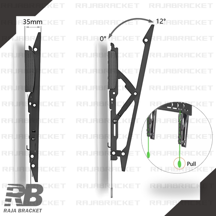 Bracket Braket Breket TV 32 40 42 43 49 50 55 60 65 70 inch Waterpass Nunduk Tegak Import