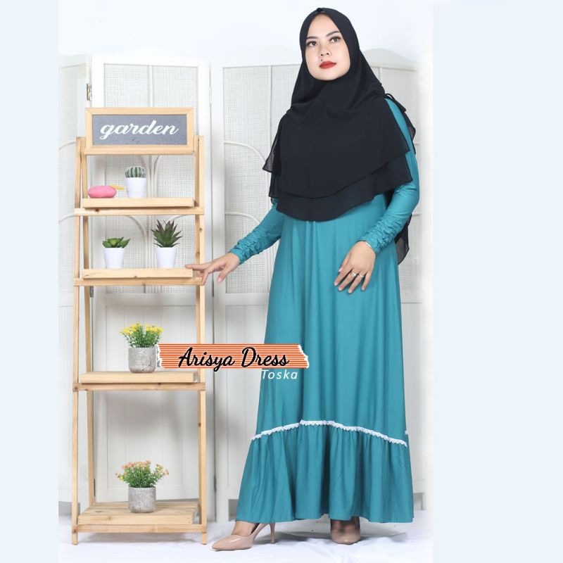 Baju Gamis Jersey Dress Rimpel Rempel Plisket Lipit Renda Busui Polos Ada Saku Untuk Kondangan Pesta