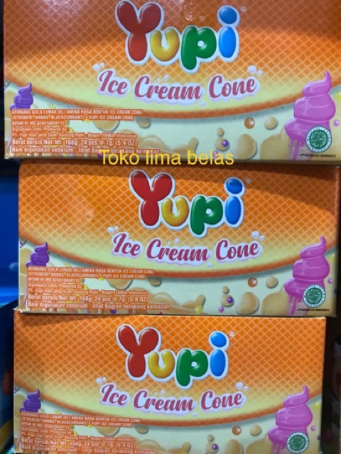 Yupi Ice Cream Cone 1 box isi 24 Pcs