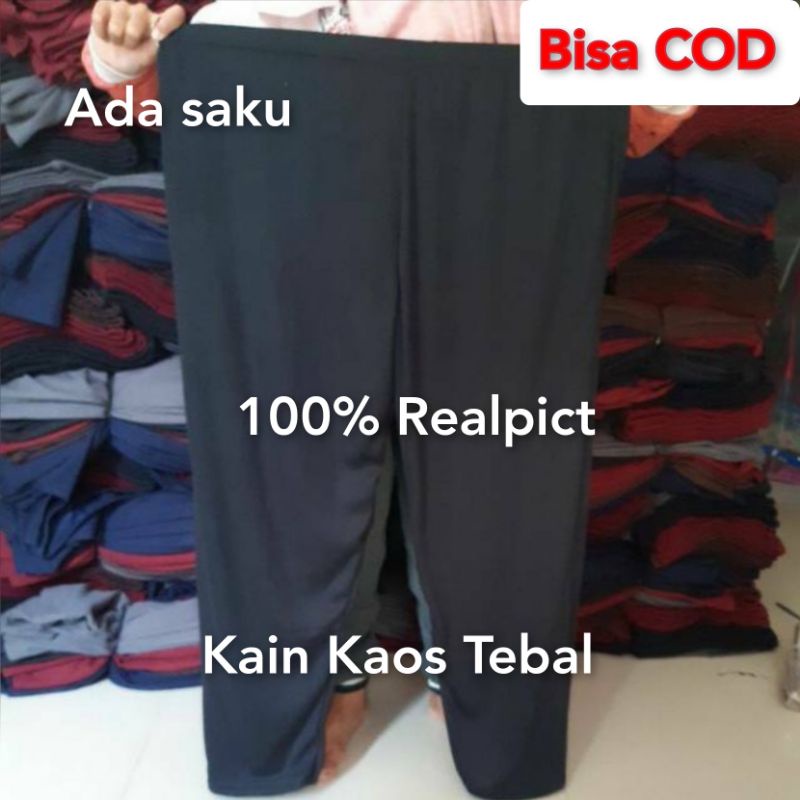 Celana Los Panjang Jumbo / Celamis bahan kaos Tebal / Celana santai polos / Celana Tidur bahan Kaos Tebal