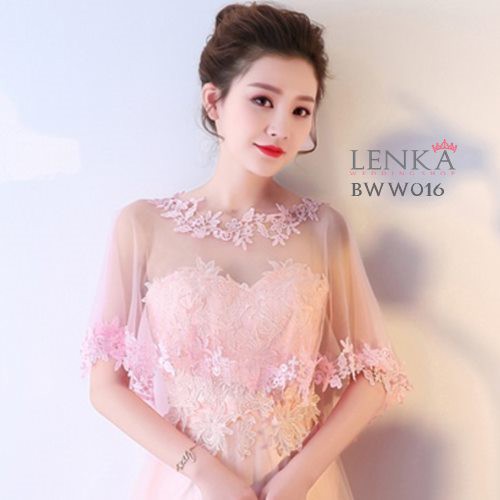 [SIAP KIRIM] BOLERO LACE BRIDAL AKSESORIS PESTA CARDIGAN PINK WANITA BWW016