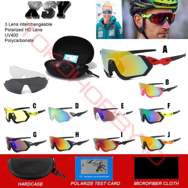 Kacamata Sepeda Polarized 3 Lensa Interchangeable UV400 XSY