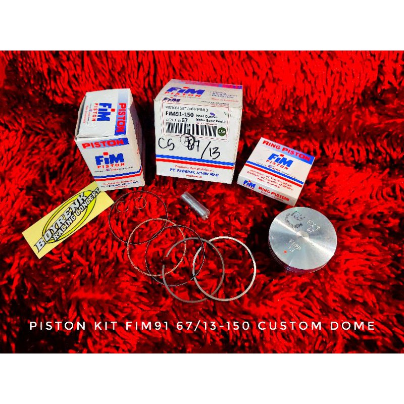 PISTON KIT FIM91 DIAMETER 67 PIN 13 CUSTOM DOME - BOYRENK RACING CONCEPT