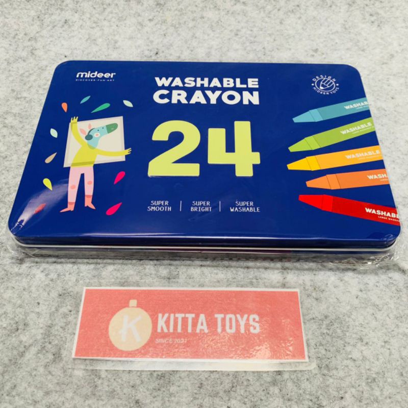 

Mideer Washable Crayon 24 Colours Tin Box Krayon Alat Lukis Tulis Mewarnai Menggambar Anak Kids ATK