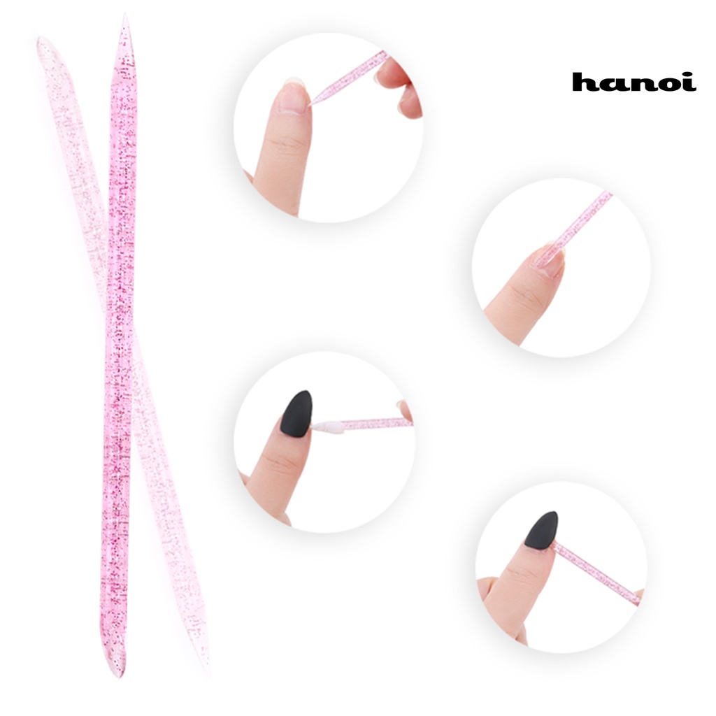 HQTM_100Pcs/Bag Point Drill Stick Reusable Safe PS Oblique Head Nail Faux Crystal Stick for Nail