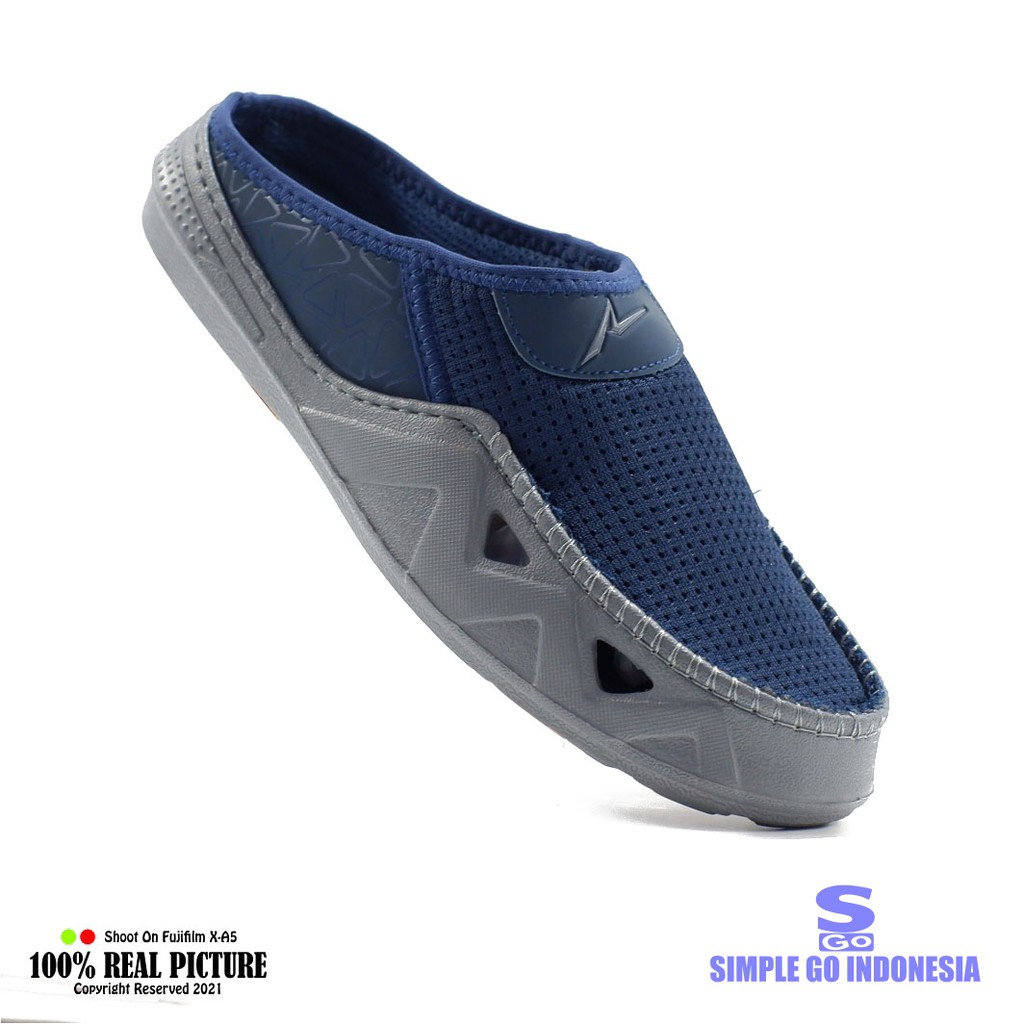 Sepatu pria slip on selop Ando Sandro terbaru bahan kain sol pylon ringan 39-43