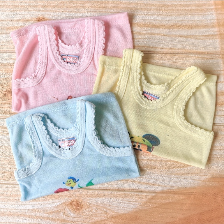12 PCS Singlet Kaos dalam anak Bayi laki laki perempuan Warna Gambar Karakter Size S M L XL L3