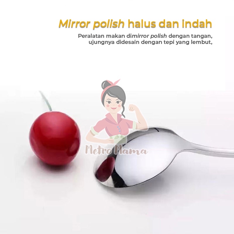 Alat Makan Set Sendok Garpu Sumpit Stainless Anak &amp; Dewasa Model Korea