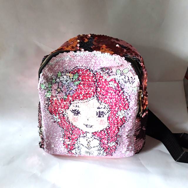 Tas  Ransel Sequin Usap LOL/Tas berubah gambar berkualitas